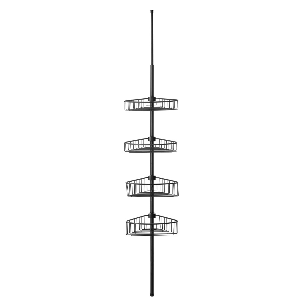 [6600027] BARRA TELESCOPICA CON 4 CESTILLOS BLACK