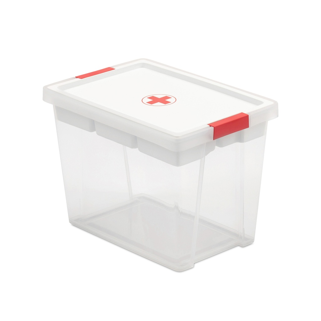 [1159101] CAJA MULTIUSOS STYLE 15L BOTIQUÍN CRUZ ROJA + BANDEJA