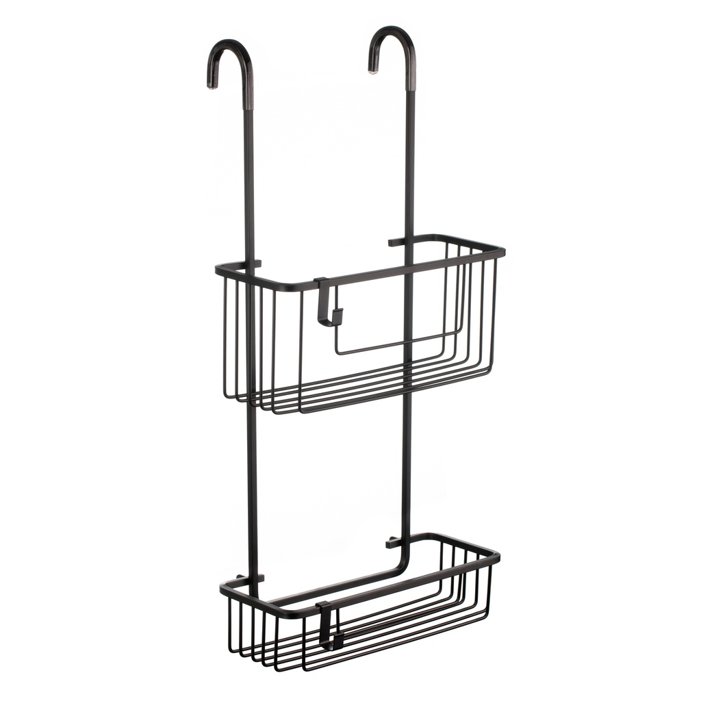[6604727] CESTILLO C/ COLGADOR MAMPARA 2 ALT ALUMINIUM BLACK