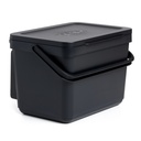 CUBO ORGÁNICO 6L SMART CON SOPORTE NEGRO