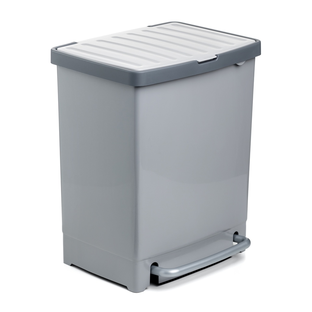 [1020701] CUBO RECICLAJE 25L C/SEPARADOR GRIS