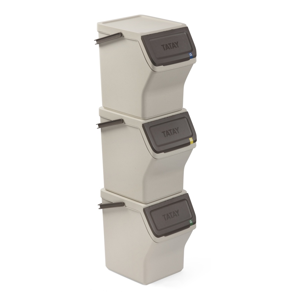 [1105738] EASY WASTE - SET 3 CUBOS RECICLAJE MODULAR 20L ECOHOME