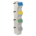 EASY WASTE -SET 4 CUBOS RECICLAJE MODULAR 20L BLANCO