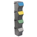 EASY WASTE -SET 4 CUBOS RECICLAJE MODULAR 20L GRIS ANTRACITA