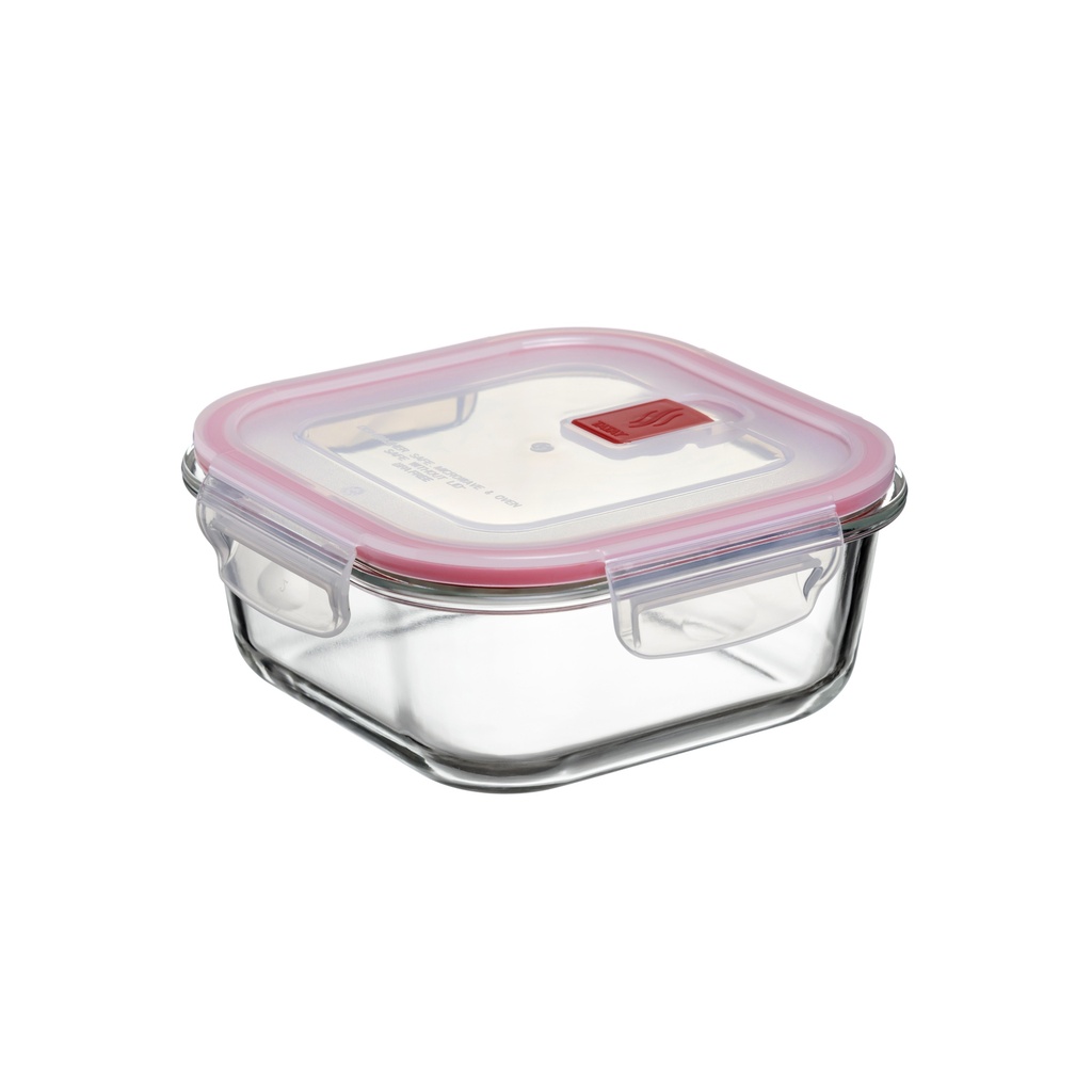 [1161409] HERMETICO COOK&EAT VIDRIO CUAD. 0,8L ROJO