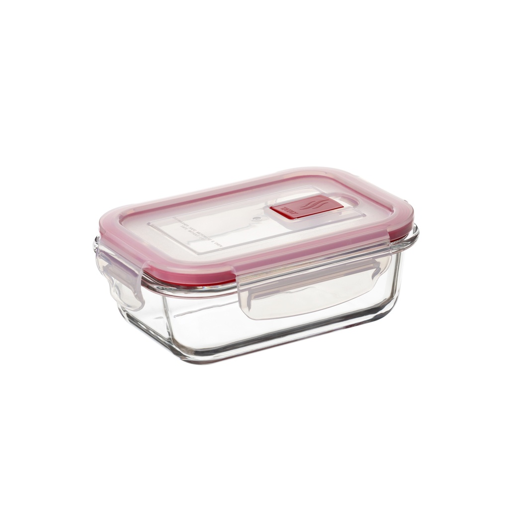 HERMÉTICO COOK&EAT VIDRIO RECT. 0,37L ROJO