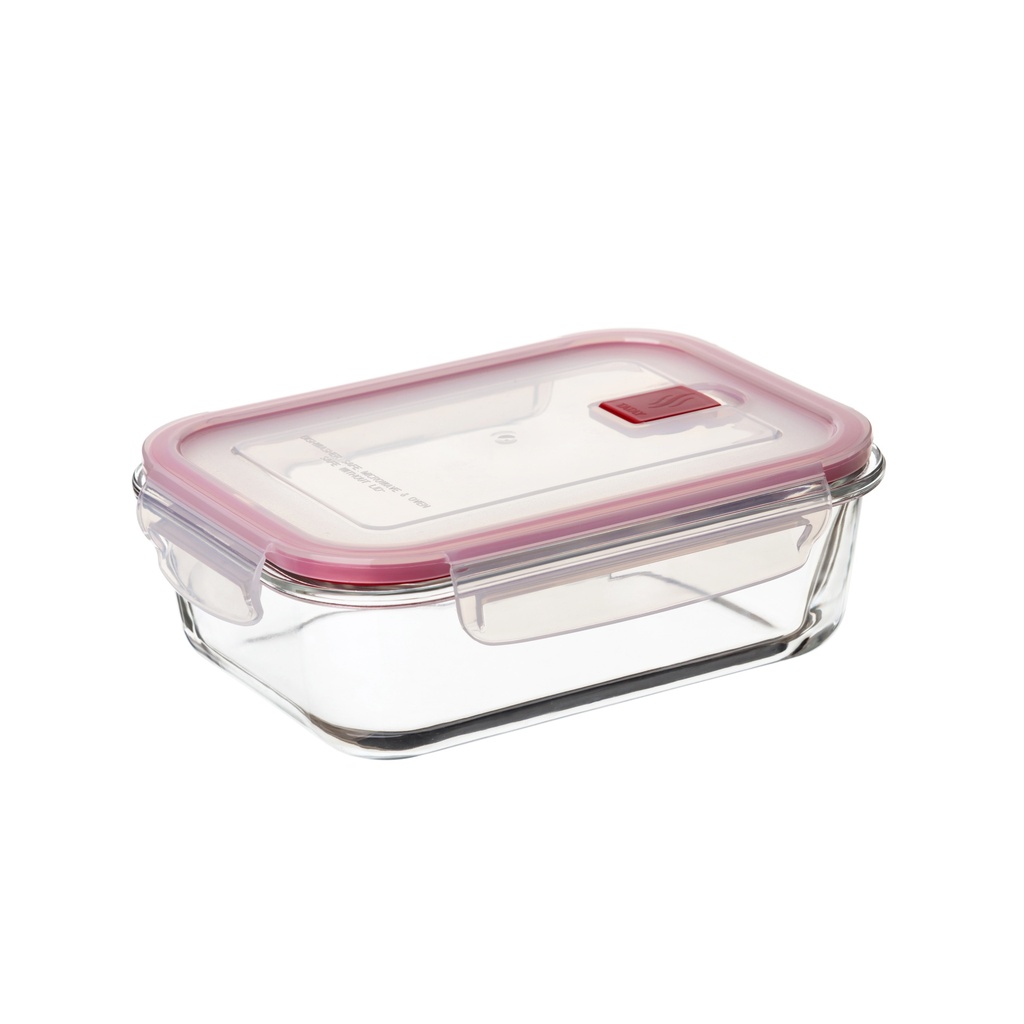HERMÉTICO COOK&EAT VIDRIO RECT. 1,1L ROJO