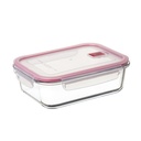 HERMÉTICO COOK&EAT VIDRIO RECT. 1,5L ROJO