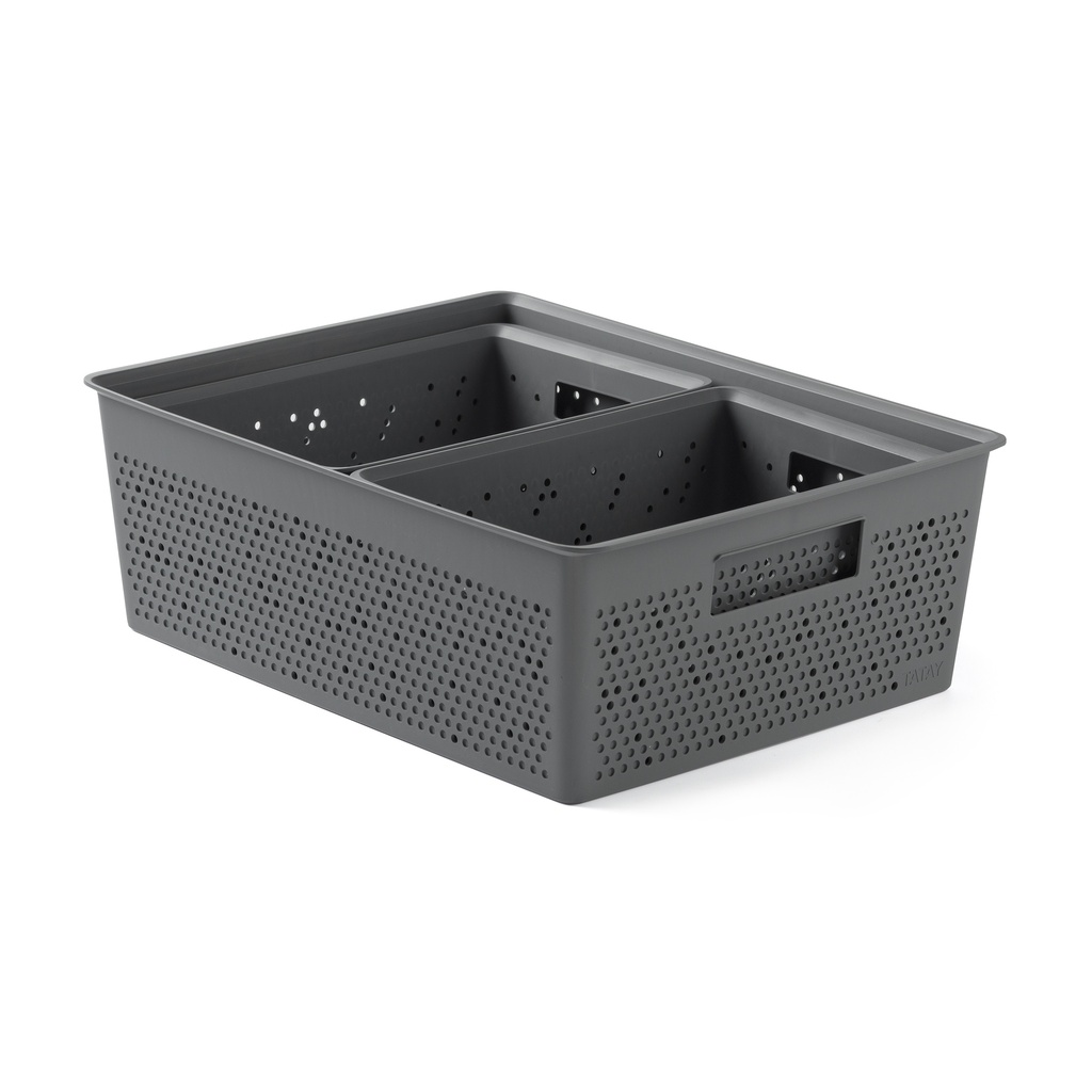 SET 3 CESTAS 2X4L + 12L BOHOL GRIS ANTRACITA