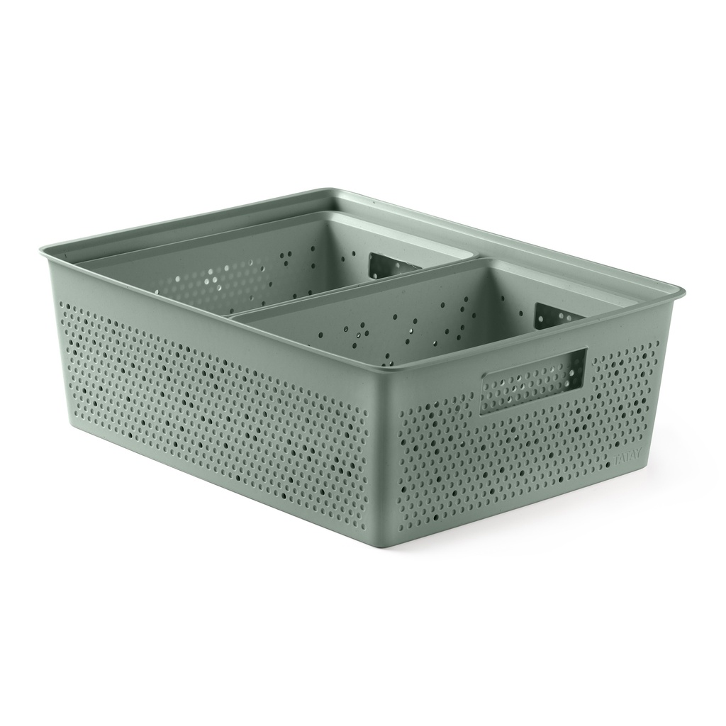 SET 3 CESTAS 2X4L + 12L BOHOL VERDE SAGE