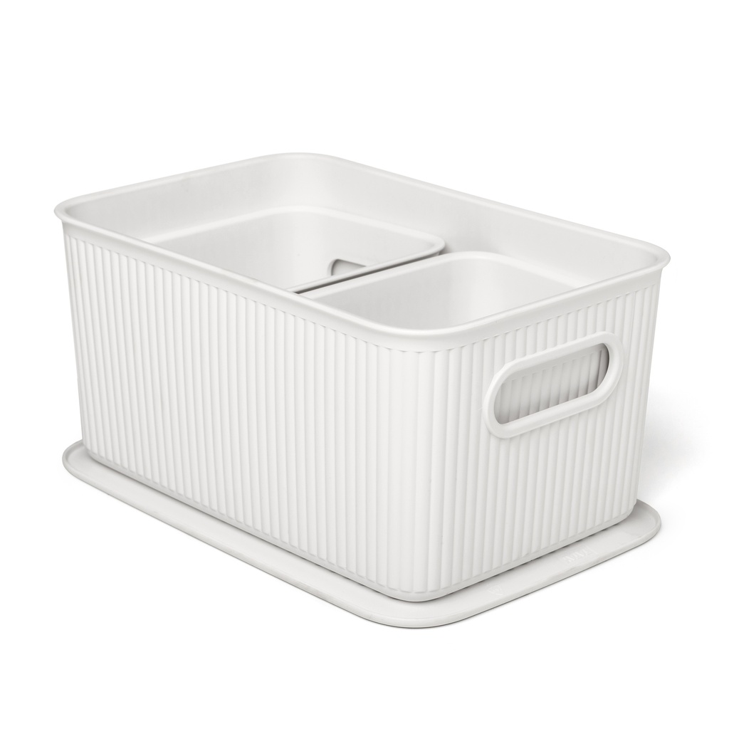 [7010801] SET 3 CESTAS 5L +2X1,5L + TAPA BAOBAB SKY WHITE