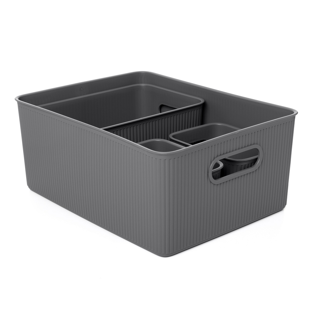[7011114] SET 4 CESTAS 15L+5L+2x1,5L BAOBAB GRIS ANTRACITA